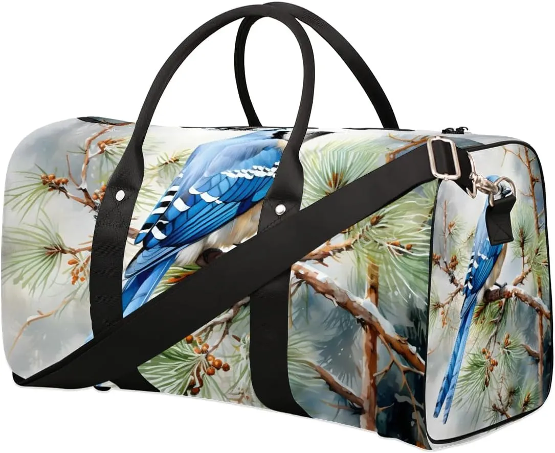 Wild Birds Travel Duffel Bag for Women Men Waterproof Foldable Overnight Weekender Bag Large Capacity Sports Gym Bag