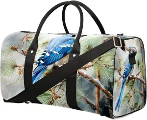 Wild Birds Travel Duffel Bag for Women Men Waterproof Foldable Overnight Weekender Bag Large Capacity Sports Gym Bag