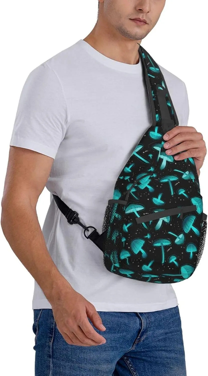 Wild Mushroom Sling Bag,Multipurpose Crossbody Backpack Shoulder Chest Bag for Women Men Travel Hiking Daypack