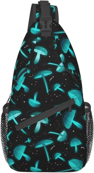 Wild Mushroom Sling Bag,Multipurpose Crossbody Backpack Shoulder Chest Bag for Women Men Travel Hiking Daypack