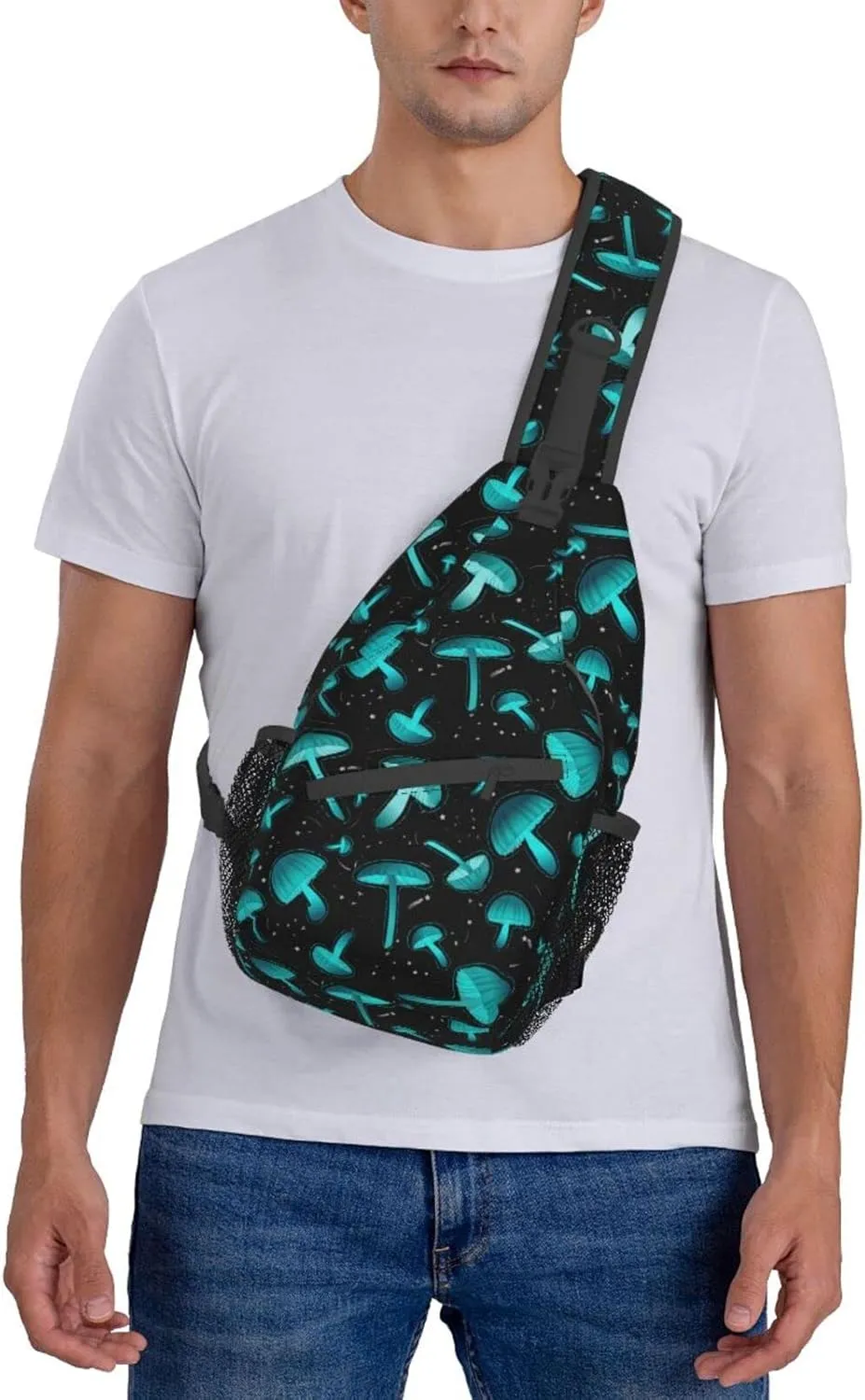 Wild Mushroom Sling Bag,Multipurpose Crossbody Backpack Shoulder Chest Bag for Women Men Travel Hiking Daypack