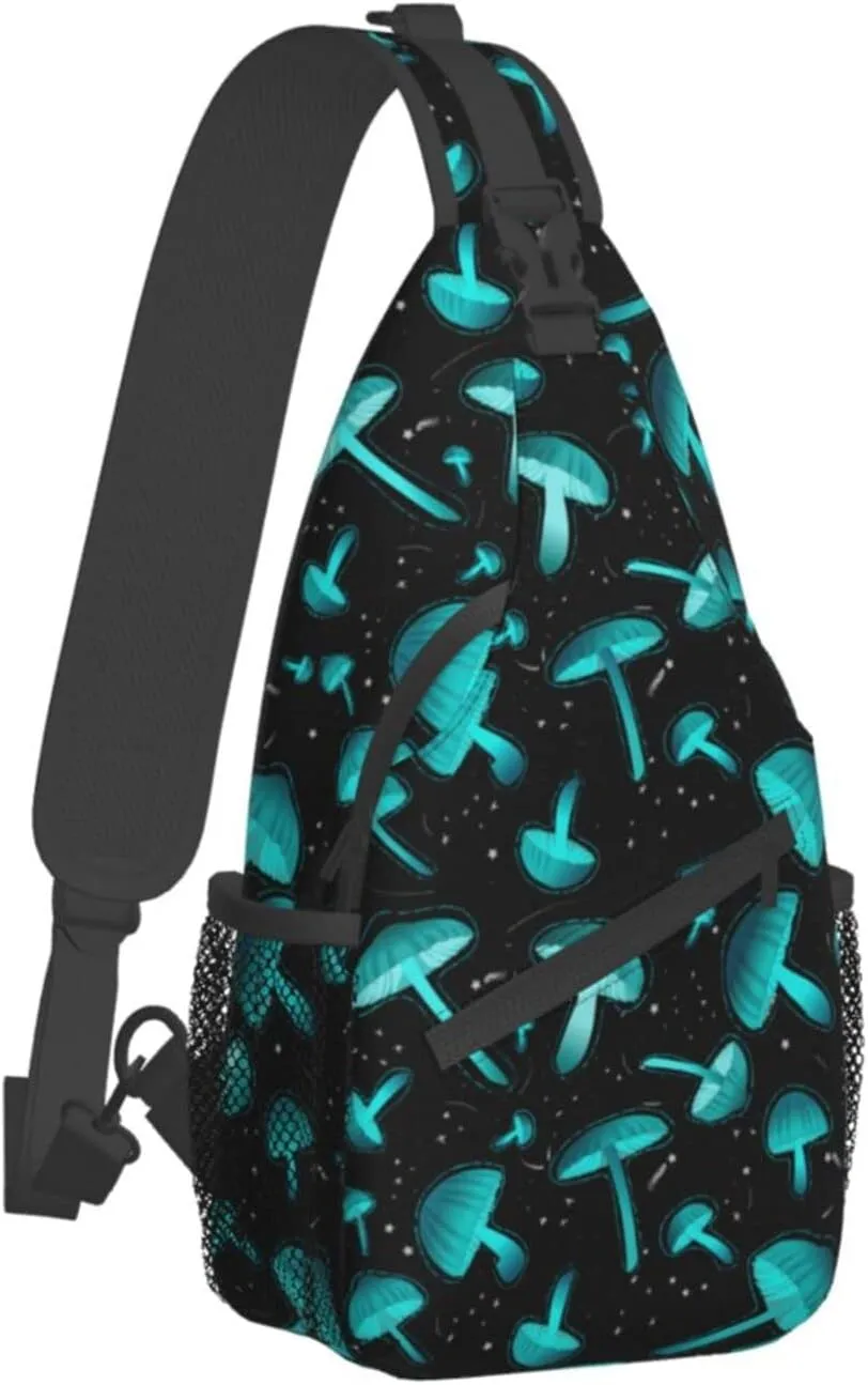 Wild Mushroom Sling Bag,Multipurpose Crossbody Backpack Shoulder Chest Bag for Women Men Travel Hiking Daypack