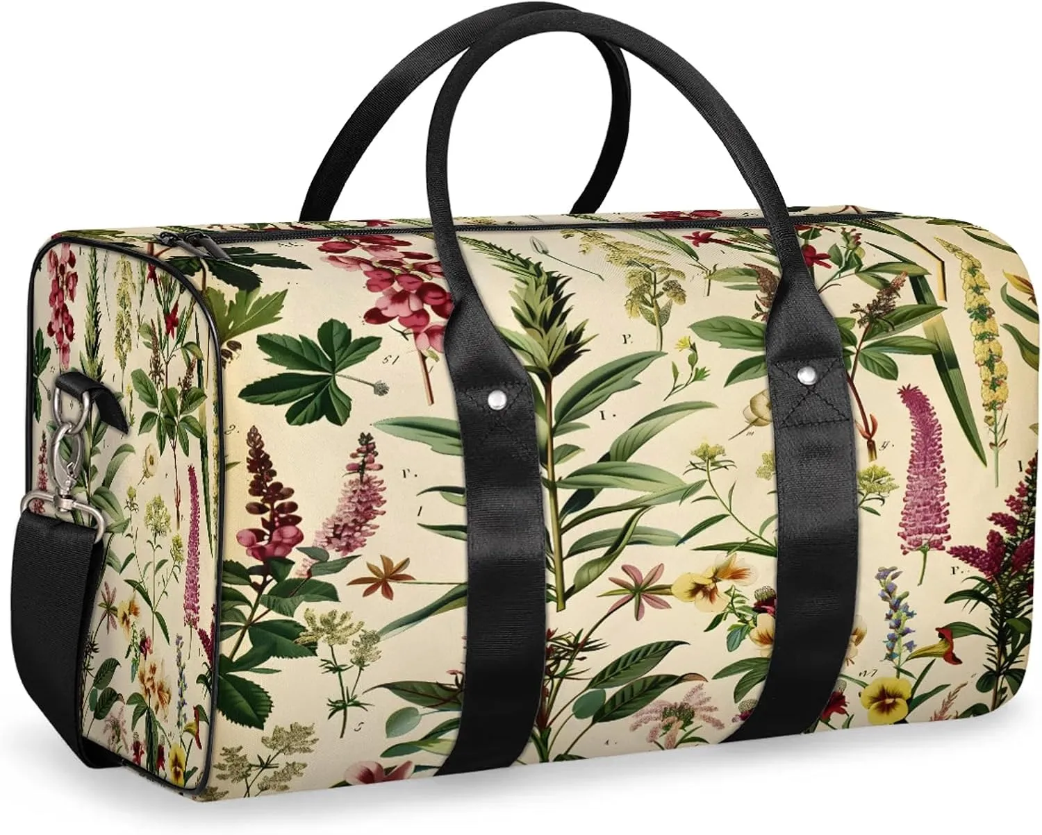 Wildflowers Botanical Travel Bag for Men Women, Gym Duffle Bags for Travel, Carry On Luggage Bag, Weekender Overnight Workout Bags