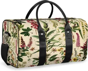 Wildflowers Botanical Travel Bag for Men Women, Gym Duffle Bags for Travel, Carry On Luggage Bag, Weekender Overnight Workout Bags
