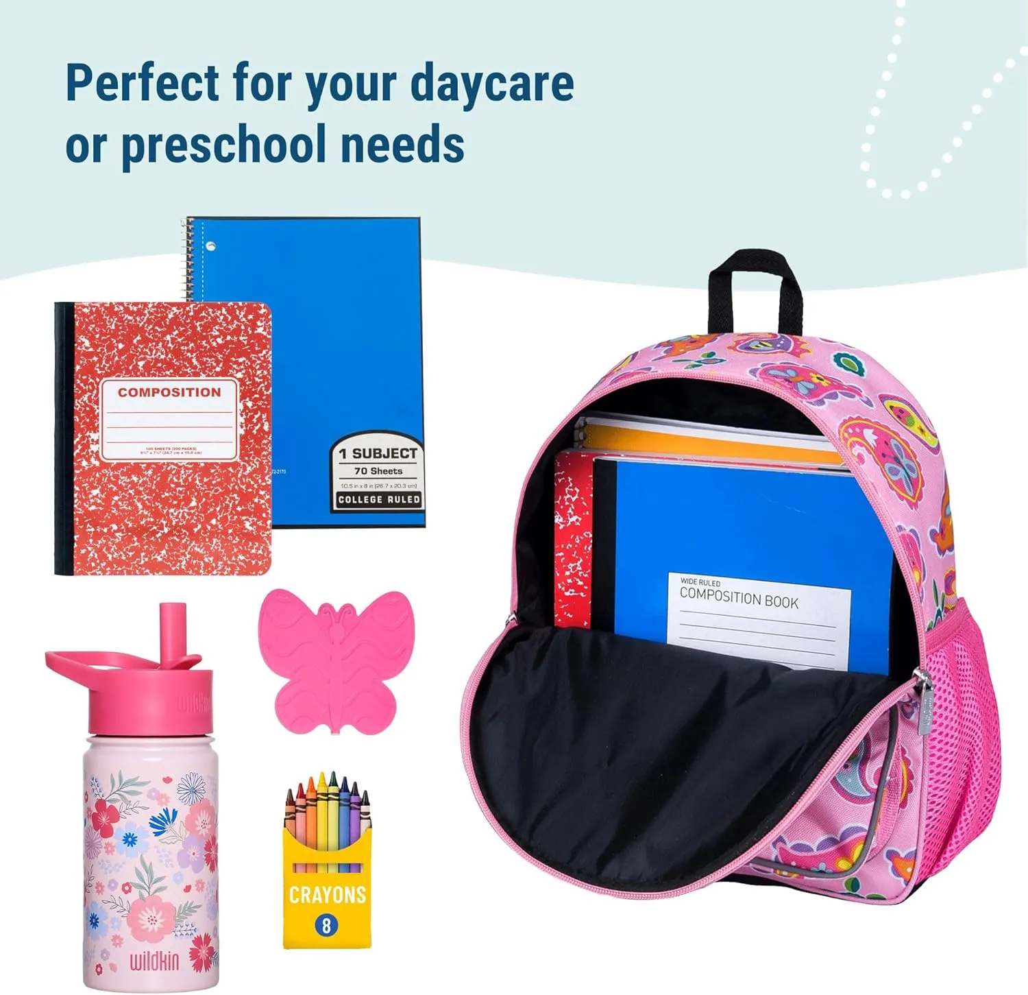 Wildkin 12-inch Kids Backpack – Padded, Adjustable, Ideal for Daycare & Travel (Paisley)