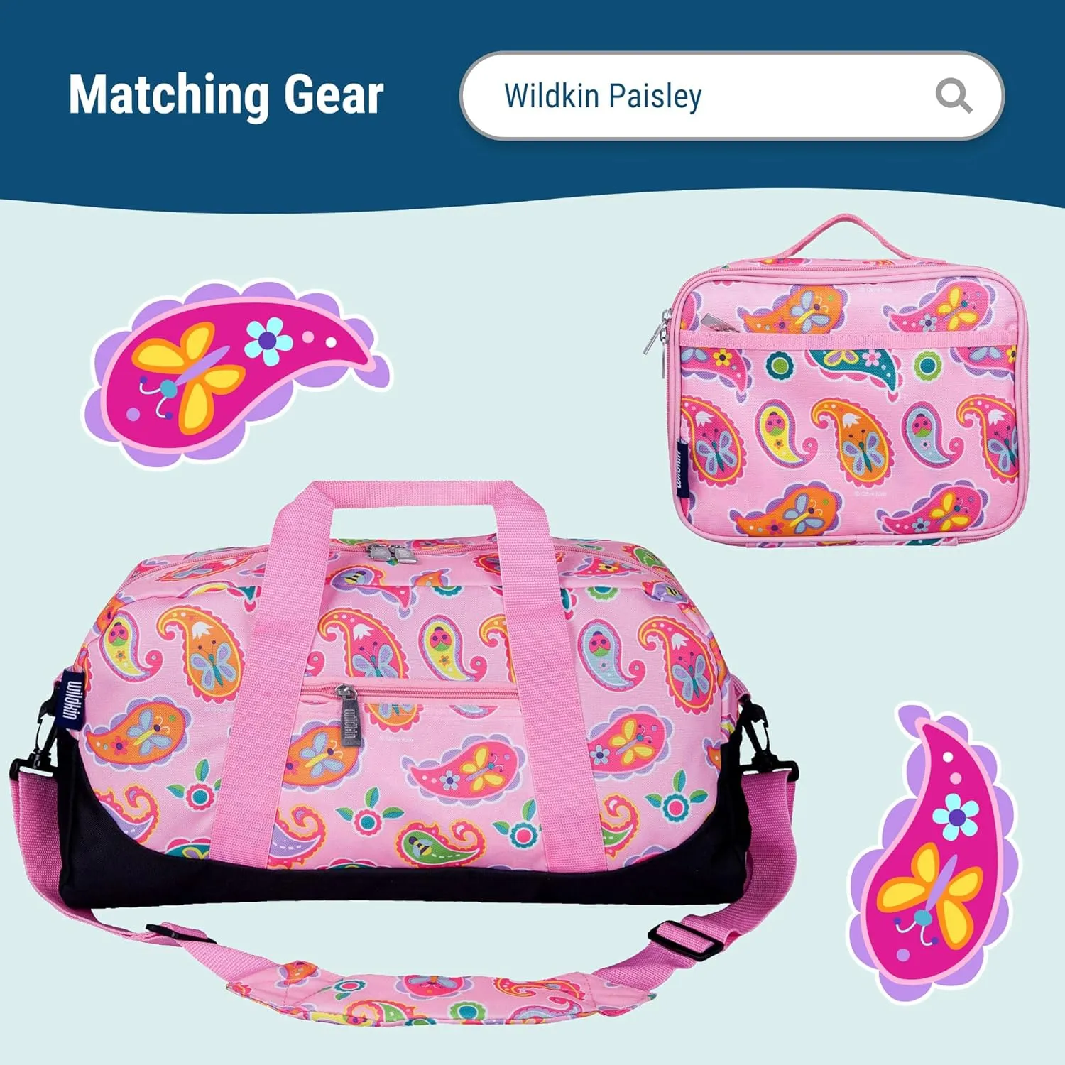 Wildkin 12-inch Kids Backpack – Padded, Adjustable, Ideal for Daycare & Travel (Paisley)