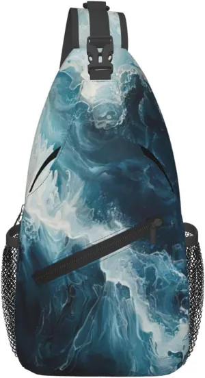 WITHIN THE TIDES print Funny Sling Backpack Unisex Crossbody Shoulder Chest Bag Travel Hiking Daypack