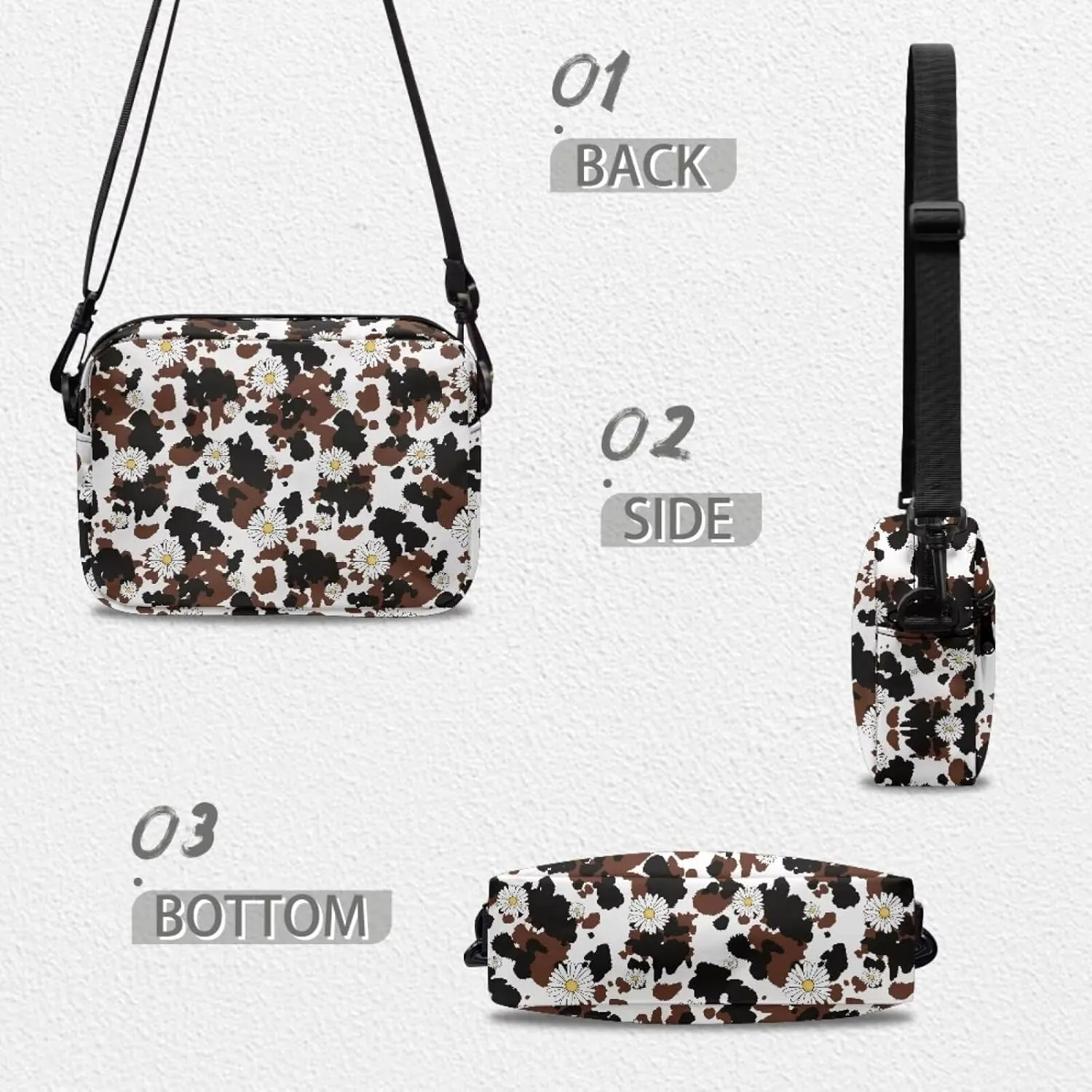Women Shoulder Handbag Roomy Multiple Pocket Bag Crossbody Purse Fashion Messenger Bag with Adjustable Straps