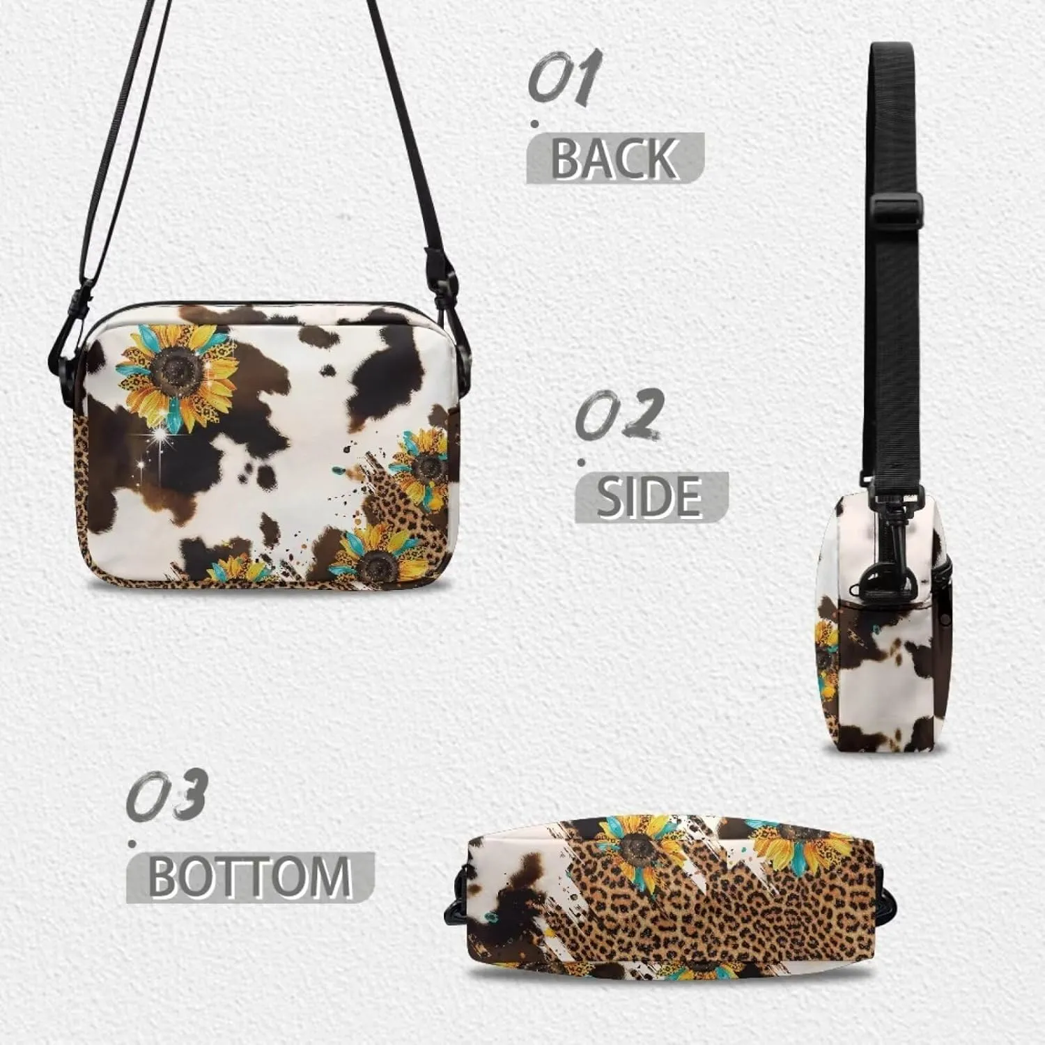 Women Shoulder Handbag Roomy Multiple Pocket Bag Crossbody Purse Fashion Messenger Bag with Adjustable Straps