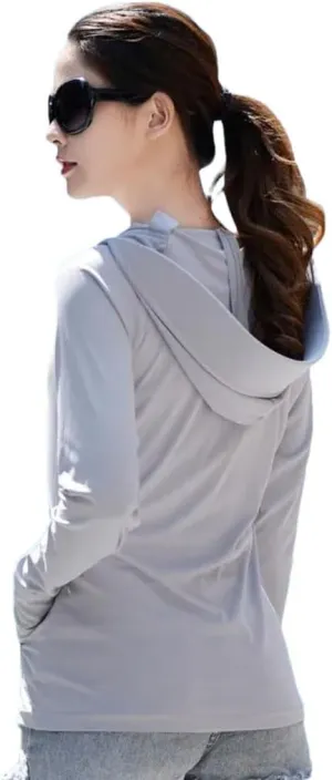 Women UV Sunscreen Jacket Cycling Outdoor Sport Sun Protection Hoodie Shirts Ice Silk Breathable Skin Coat