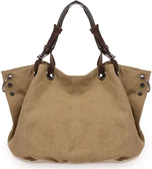 Women's Canvas Bag Large Capacity Handbag Shoulder Messenger Bag(A)