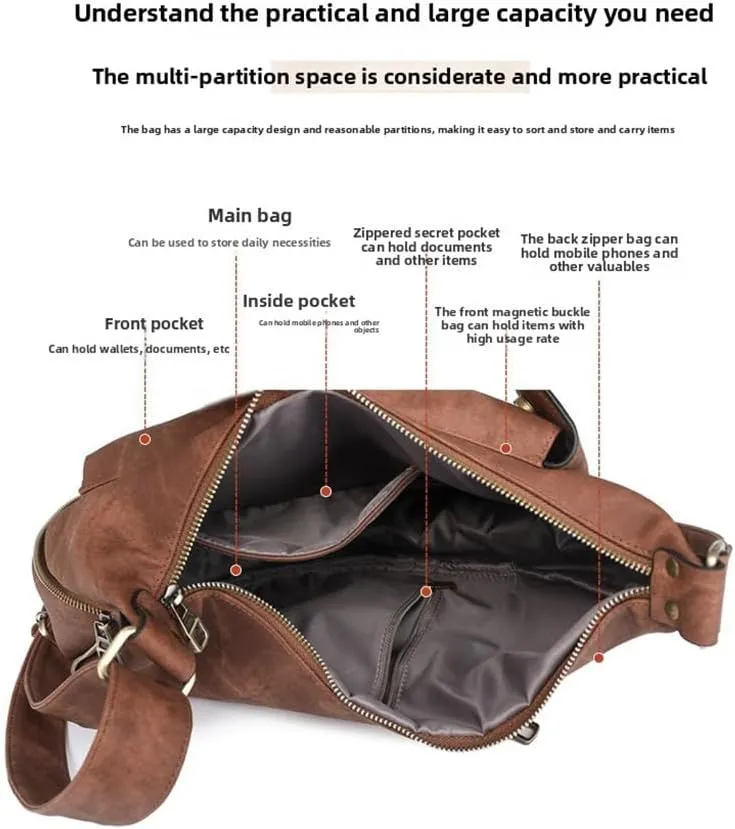 Women’s Crescent Shaped Crossbody Bag, PU Leather Casual Fashion Dumpling Hobo Shoulder Purse, Novelty Punk Sling Chest Bag
