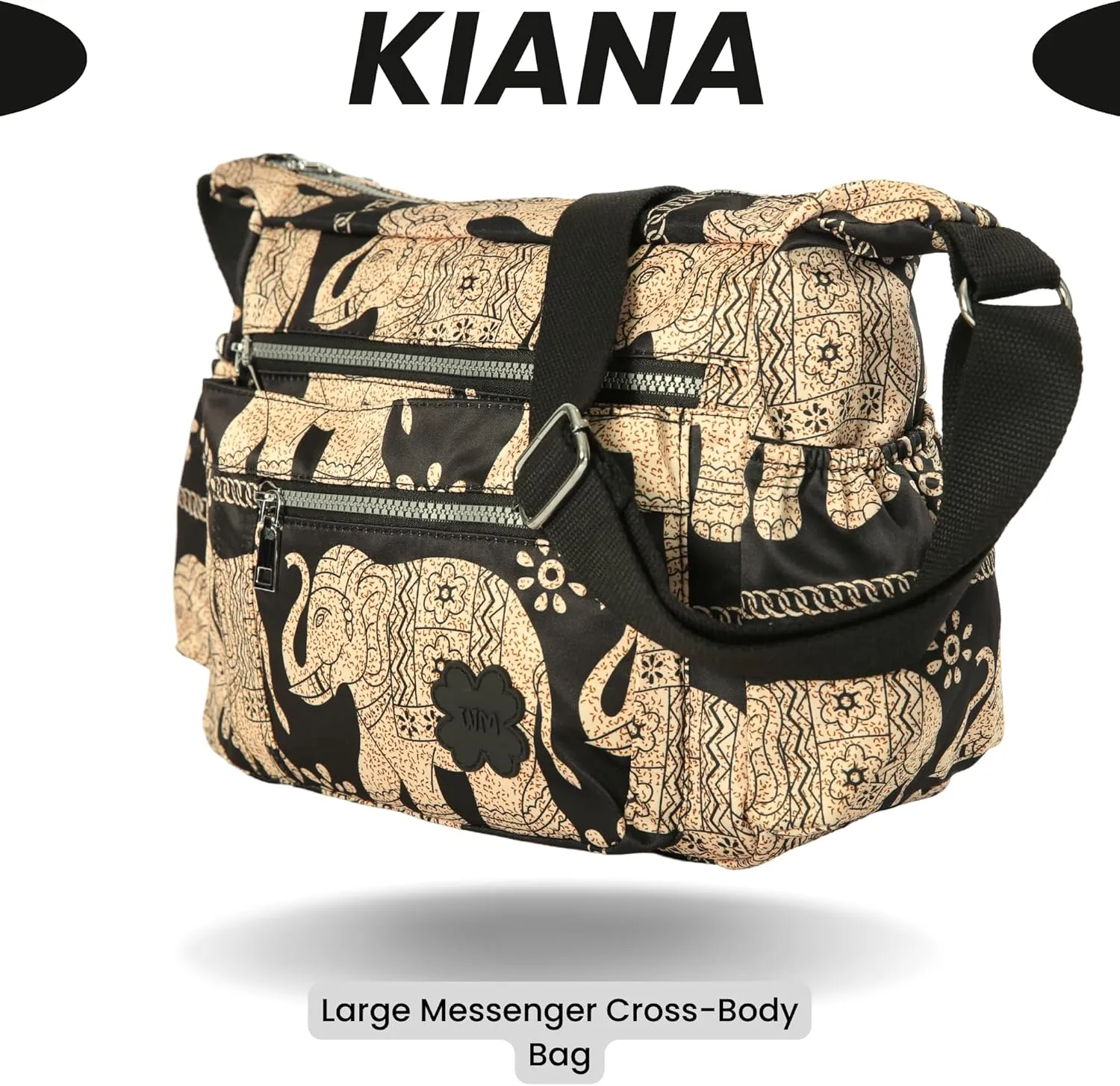 Women's Lightweight Cross Body Handbag - Large Size Multipocket Light Waterproof Fabric Messenger Bag - Kiana