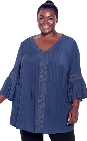 Women's Plus Size Tunic Pleat LACE