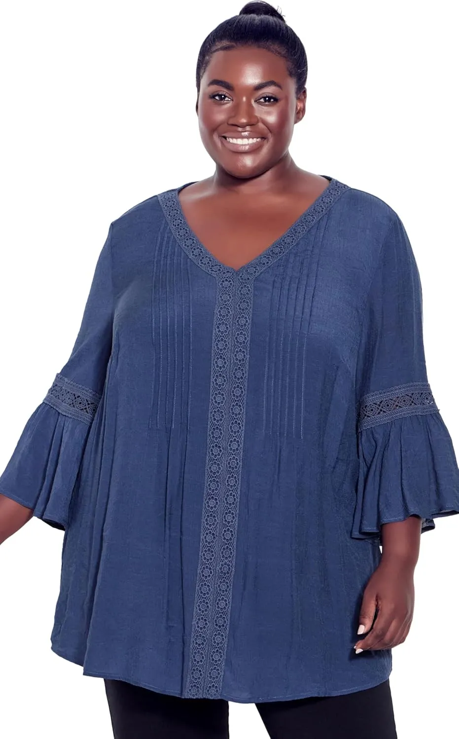 Women's Plus Size Tunic Pleat LACE