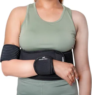Wonder Care-Left Right Shoulder Immobilizer Arm Sling Elastic Brace for Clavicle Collar Bone Dislocation Subluxation Shoulder stabilizer Compression Brace After Rotator Cuff Surgery - Black-Size 2