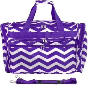 World Traveler Chevron 19-inch Duffel Bag, Purple White Ch