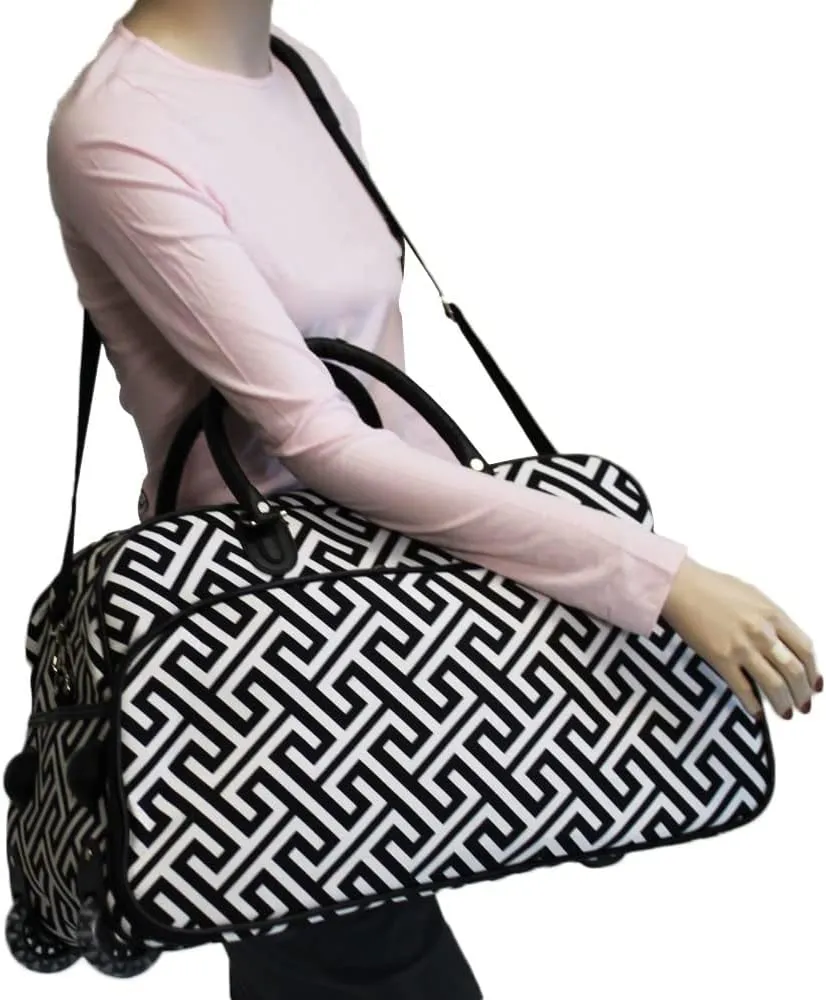 World Traveler Classic Prints 21-inch Carry-on Rolling Duffel Bag