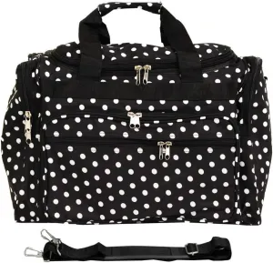 World Traveler Fashion Prints 19-inch Duffel Bag, White Black Dot