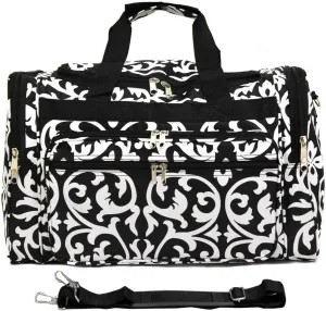 World Traveler Feel Good Prints 19-inch Duffel Bag, Black/White
