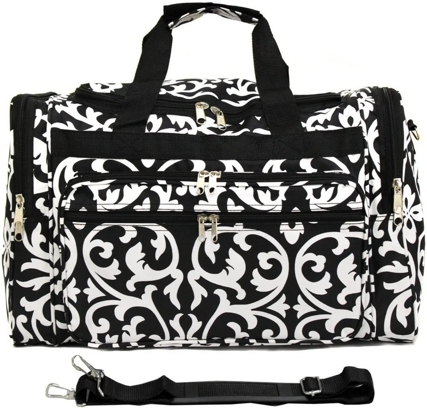 World Traveler Feel Good Prints 19-inch Duffel Bag, Black/White