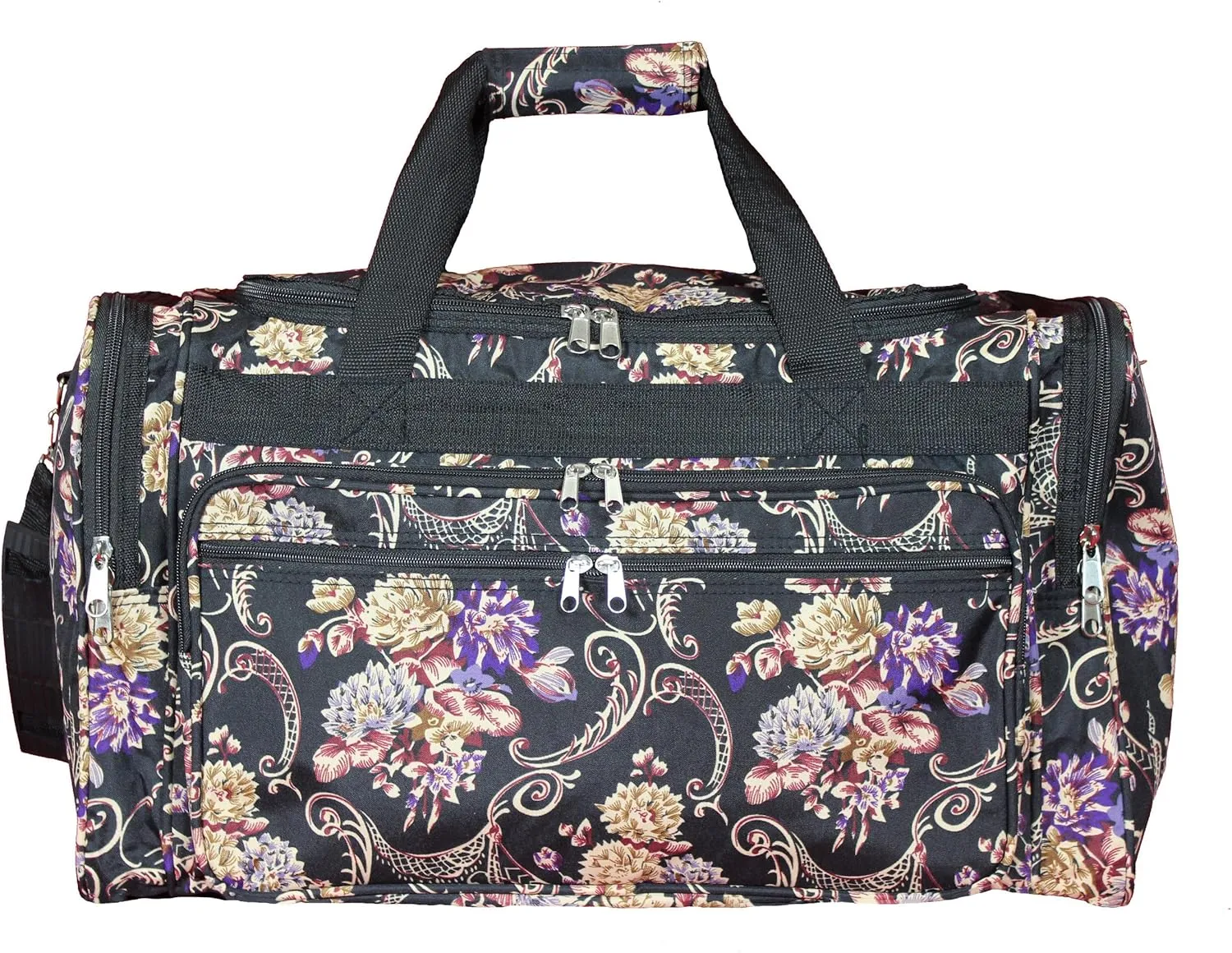 World Traveler Floral 22" Carry-On Duffel Bag – Lightweight Durable Polyester with Adjustable Shoulder Strap
