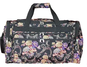 World Traveler Floral 22" Carry-On Duffel Bag – Lightweight Durable Polyester with Adjustable Shoulder Strap