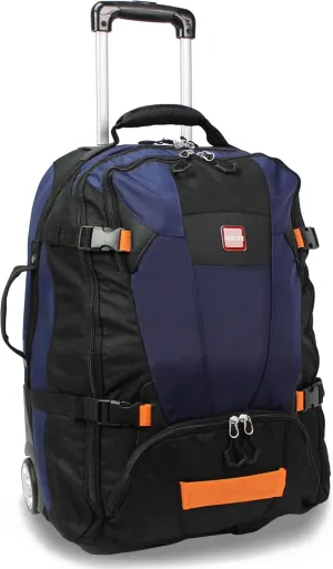 World Traveler Rolite Alpine Upright Style Lightweight Rolling Hybrid Duffel Backpack, Blue, Carry-On 21-Inch