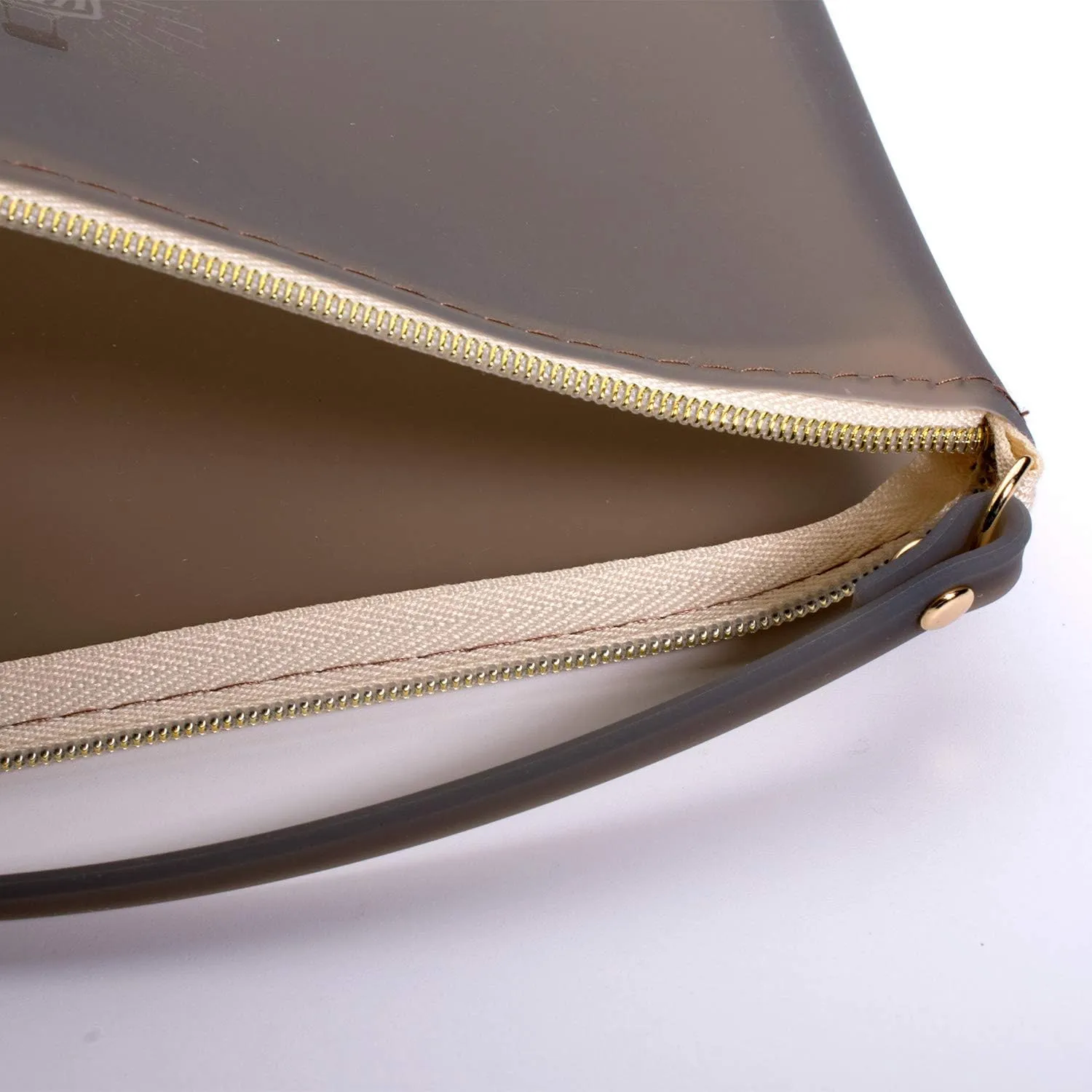 Wristlet by Pudinbag for Women | Zipper Phone Wristlet | Beach Pouch | Water Resistant Silicone | Semi-transparent | Vegan