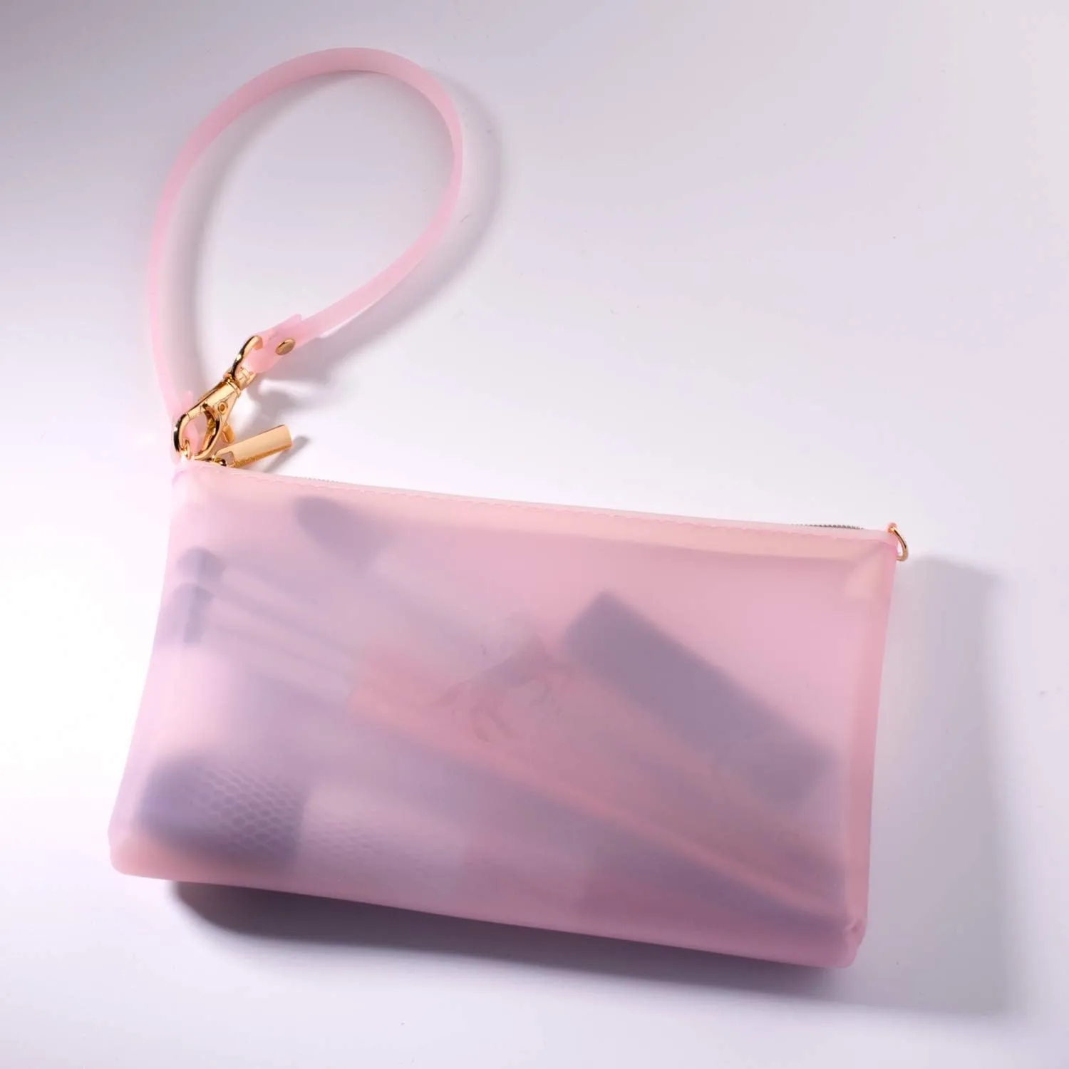 Wristlet by Pudinbag for Women | Zipper Phone Wristlet | Beach Pouch | Water Resistant Silicone | Semi-transparent | Vegan