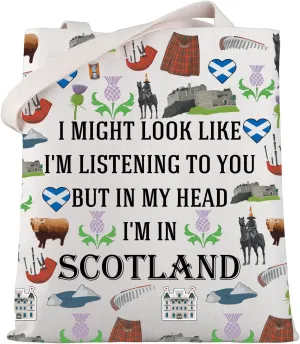 WSNANG Scotland Trip Gift Scotland Travel Tote Bag Scotland Souvenir Shopping Bag Edinburgh Gift Welcome to Scotland Gift