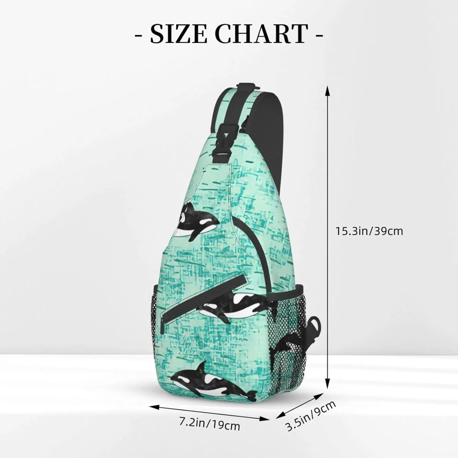 WURTON Black Marble Texture Gold Print Crossbody Sling Backpack Sling Bag Travel Hiking Chest Bag Daypack