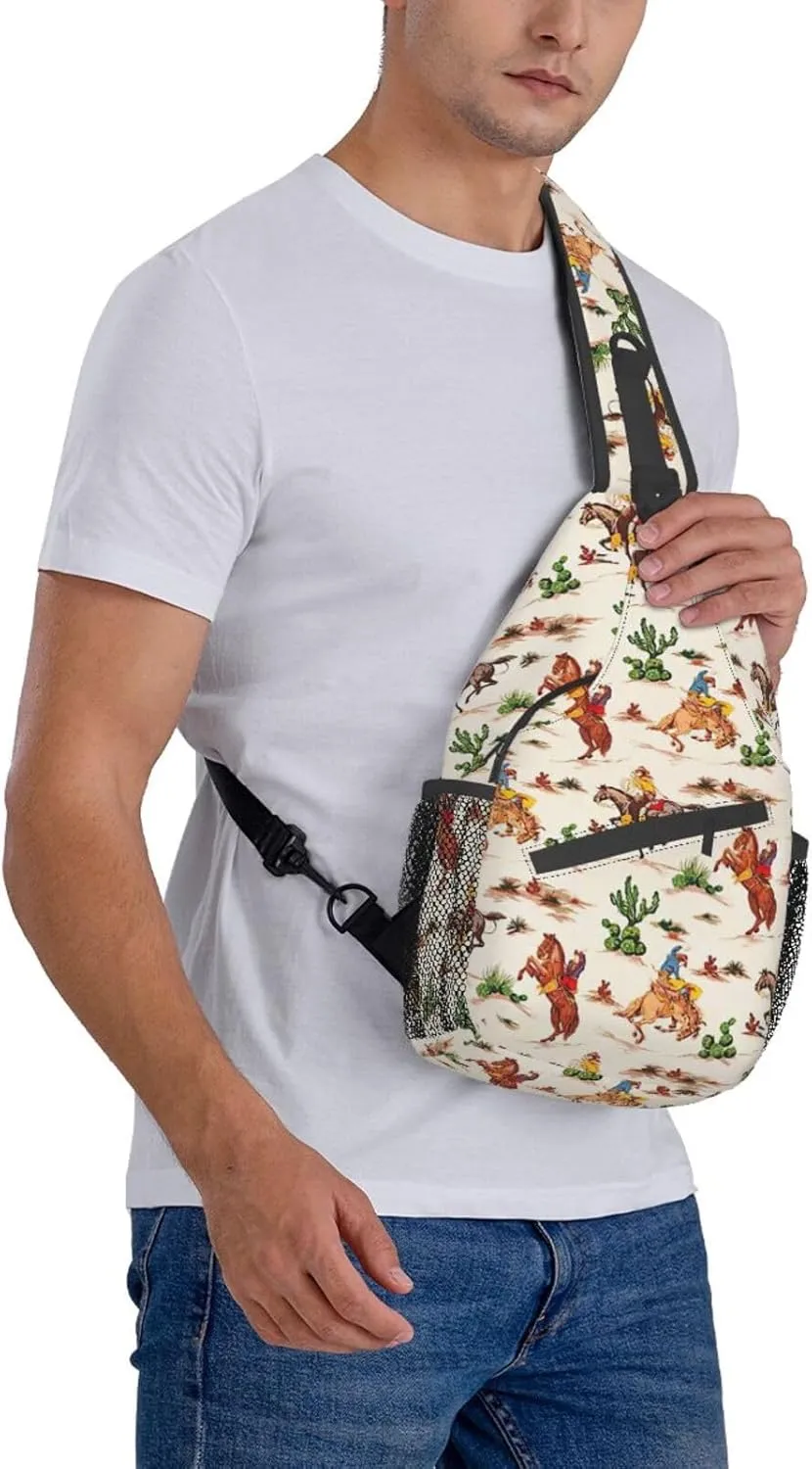 WURTON Black Marble Texture Gold Print Crossbody Sling Backpack Sling Bag Travel Hiking Chest Bag Daypack