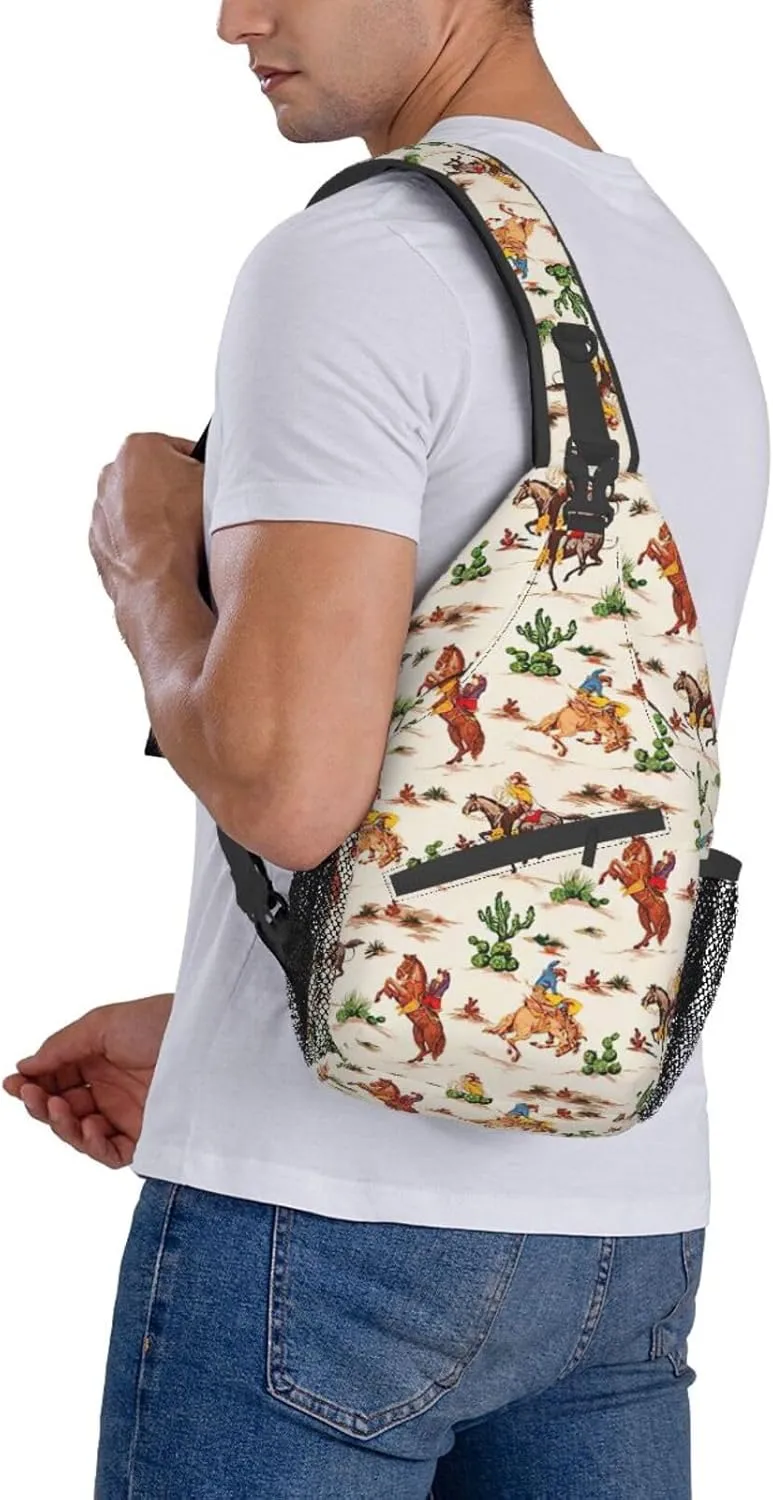 WURTON Black Marble Texture Gold Print Crossbody Sling Backpack Sling Bag Travel Hiking Chest Bag Daypack