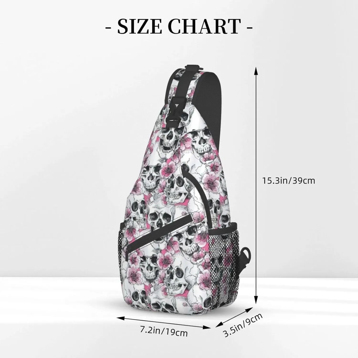 WURTON Flower Hummingbirds Embroidery Print Crossbody Sling Backpack Sling Bag Travel Hiking Chest Bag Daypack