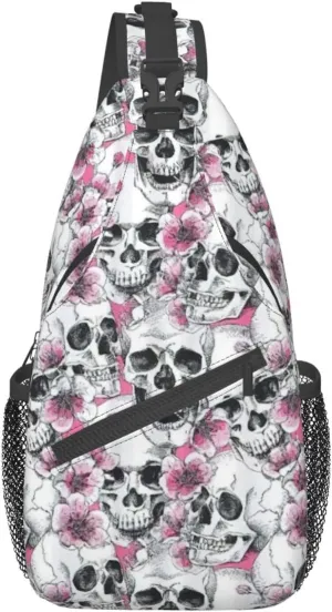 WURTON Flower Hummingbirds Embroidery Print Crossbody Sling Backpack Sling Bag Travel Hiking Chest Bag Daypack