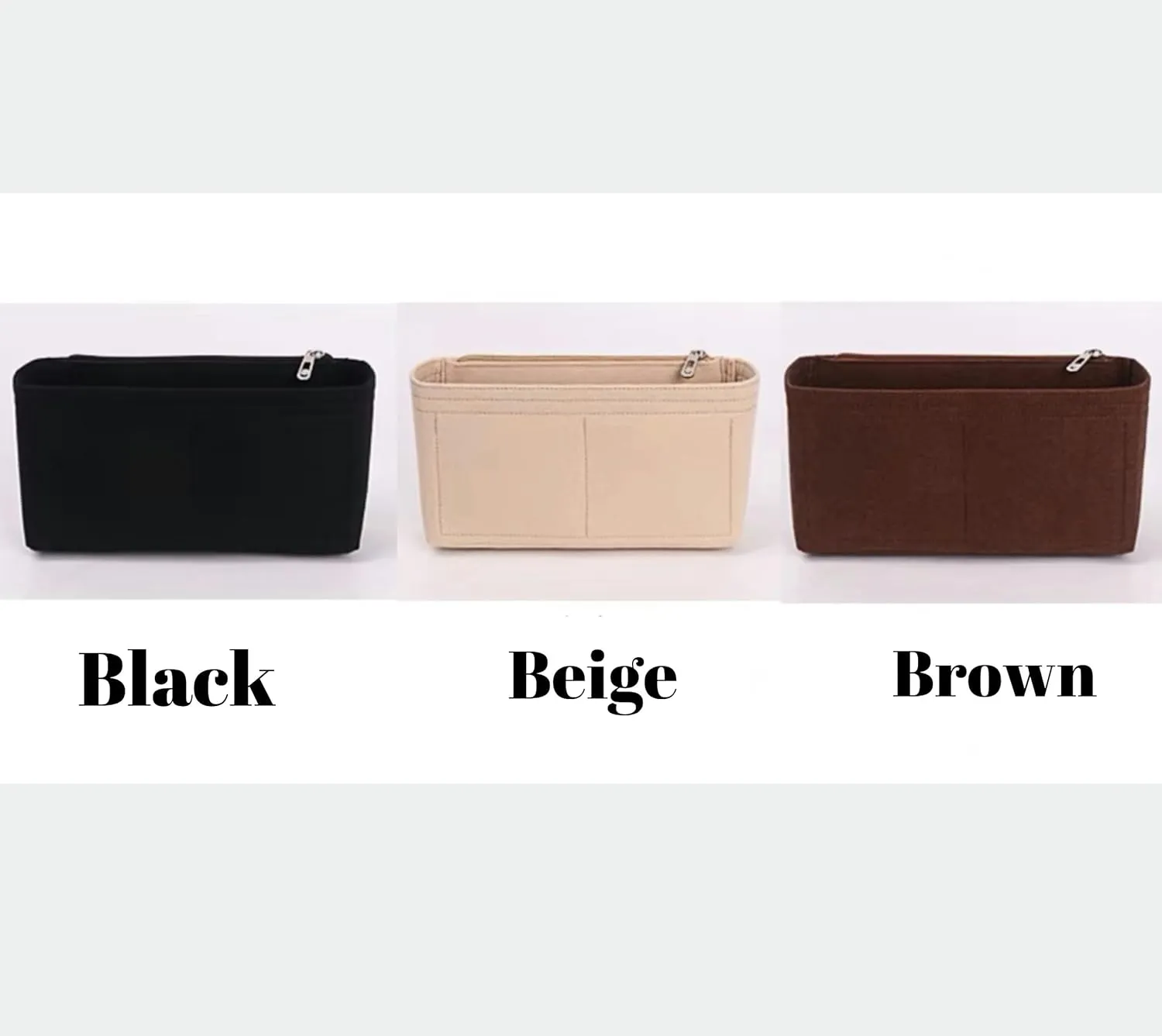 Xoppia Bag Organizer compatible with Balenciaga Bel Air Small Carry All Bag Felt Bag Insert for Handbag. Bag Liner for Women Tote Bags. (Black, Style B: Side Zipper)