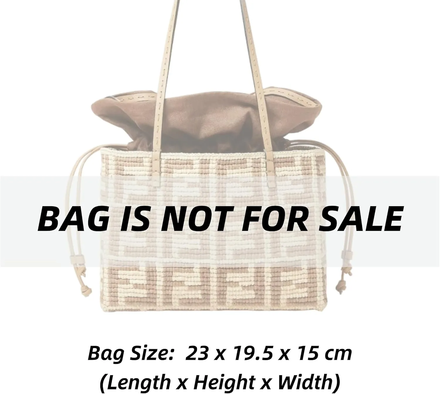 Xoppia Bag Organizer compatible with Fendi Small Roll FF raffia Shopper Bag. Felt Insert Liner for Women Tote Handbag. (Brown, Style A: Exposure)