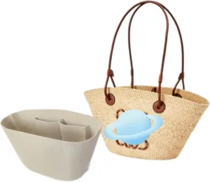 Xoppia Bag Organizer compatible with Loewe Anagram Basket bag. Felt Insert Liner for Women Tote Handbag. (Style A, Small)
