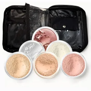 XXL Kit with Case (Warm) Mineral Makeup Set Bare Face Matte Powder Foundation