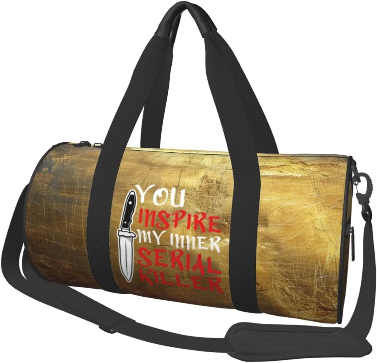 You Inspire My Inner Serial Killer Duffel Bag Gym Bag Travel Sports Tote Large Foldable Beach Swim Yoga0
