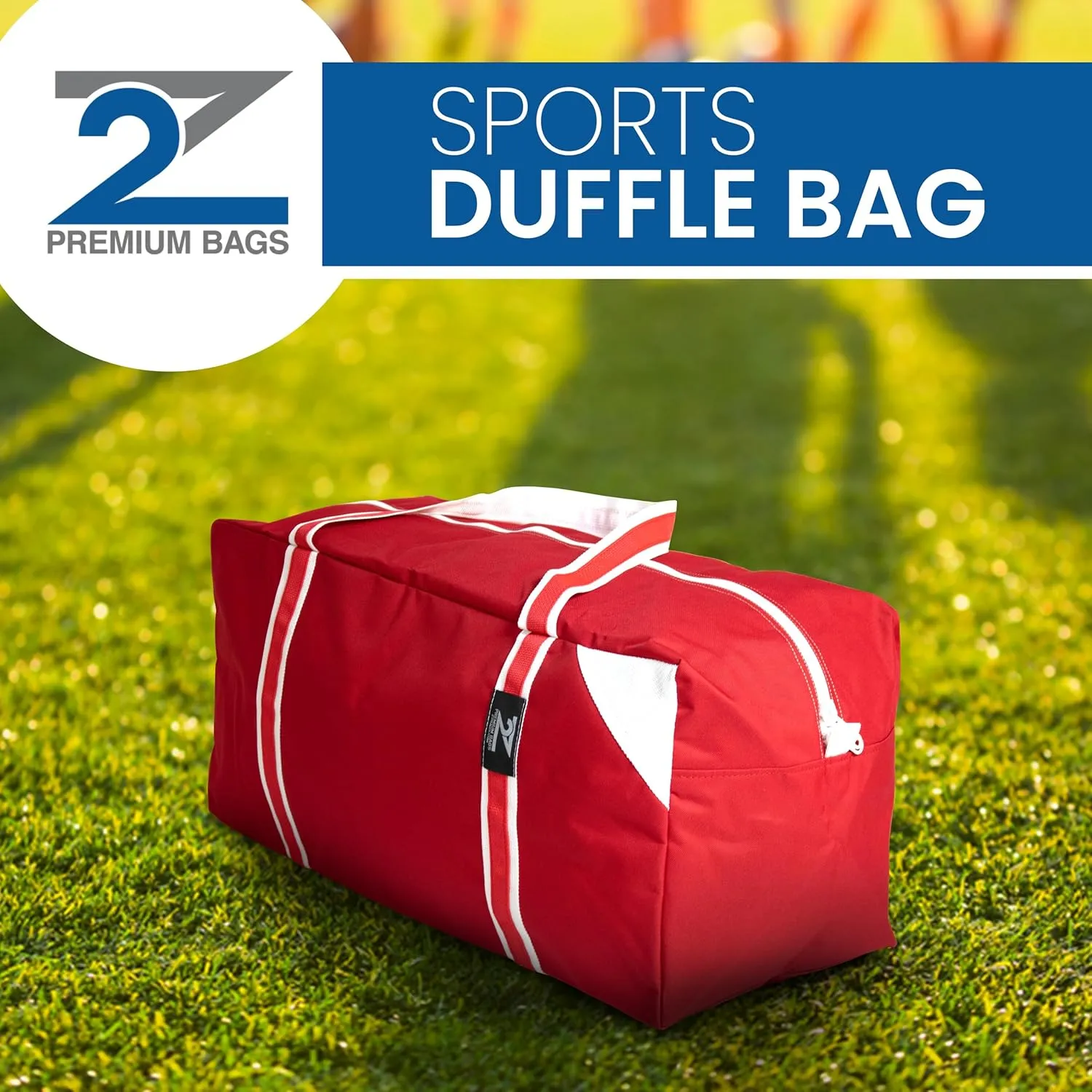 Z2 Sports Bag for Hockey, Football, Soccer, Baseball, Softball, Basketball, for Men and Women, Premium Nylon, Water Resistant, 33”L x 16”H x 16”W, Red