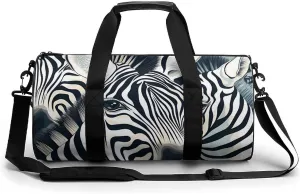 Zebra Animals Travel Duffel Bag Gym Bags Sports Tote Shoulder Weekender Handbag for Men Women