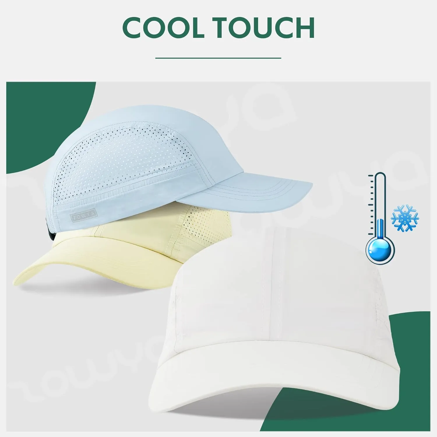 zowya UPF 50  Quick Dry Running Baseball Caps Breathable Outdoor Sports Sun Hat Hiking,Cycling for Men Women