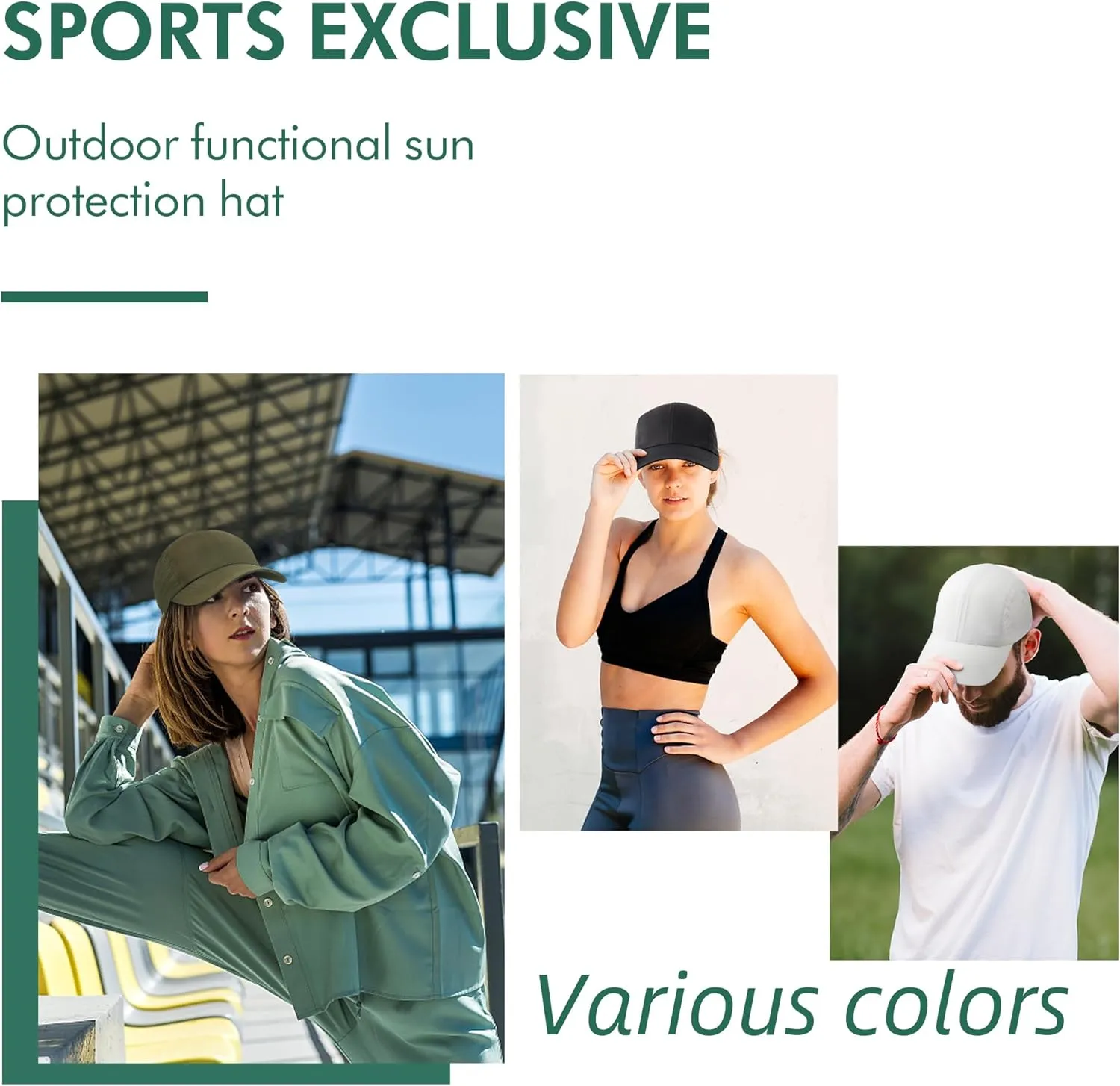 zowya UPF 50  Quick Dry Running Baseball Caps Breathable Outdoor Sports Sun Hat Hiking,Cycling for Men Women