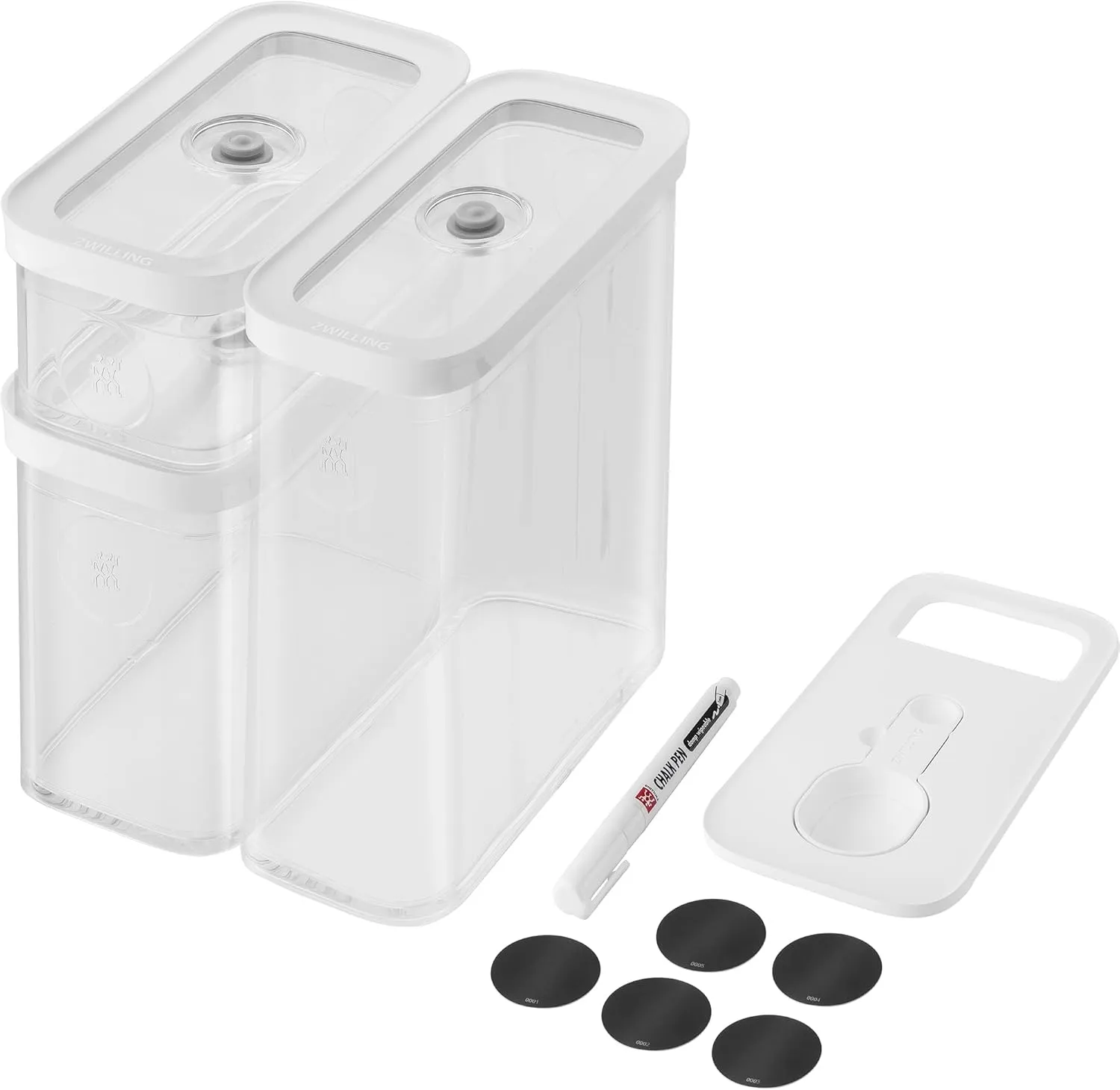 ZWILLING Fresh & Save CUBE Storage Organizer, 5-Piece Medium Set, Pantry Organizers and Storage, Plastic, BPA-Free Airtight Dry Food Storage Container for Storing Almonds, Banana Chips, Nuts and more