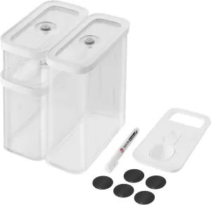 ZWILLING Fresh & Save CUBE Storage Organizer, 5-Piece Medium Set, Pantry Organizers and Storage, Plastic, BPA-Free Airtight Dry Food Storage Container for Storing Almonds, Banana Chips, Nuts and more