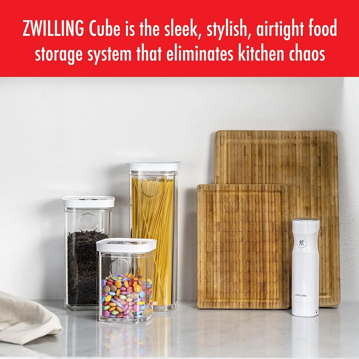 ZWILLING Fresh & Save CUBE Storage Organizer, Large, 1.75-qt, Pantry Organizers and Storage, Plastic, BPA-Free Airtight Dry Food Storage Container for Storing Cookies, Pretzels, Tea Bags and more
