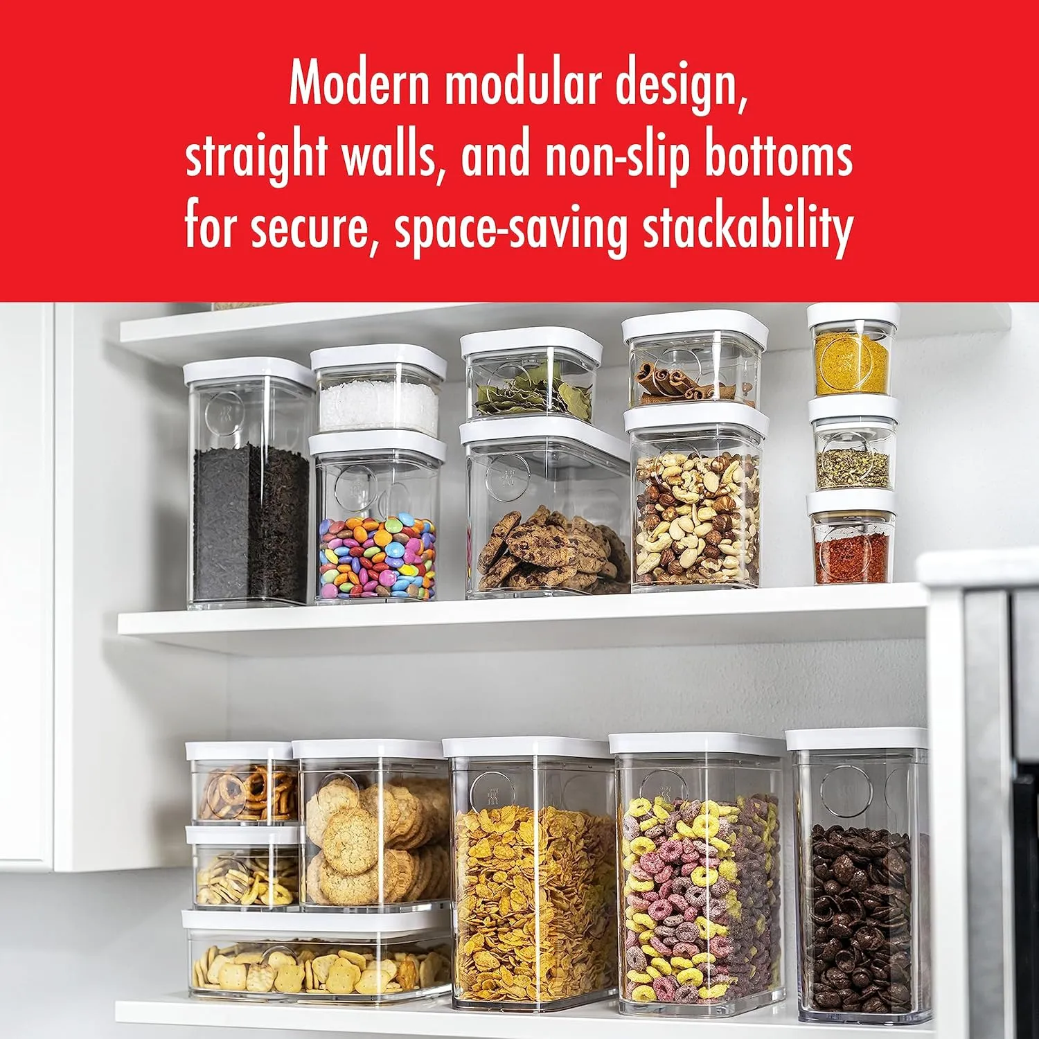 ZWILLING Fresh & Save CUBE Storage Organizer, Large, 1.75-qt, Pantry Organizers and Storage, Plastic, BPA-Free Airtight Dry Food Storage Container for Storing Cookies, Pretzels, Tea Bags and more